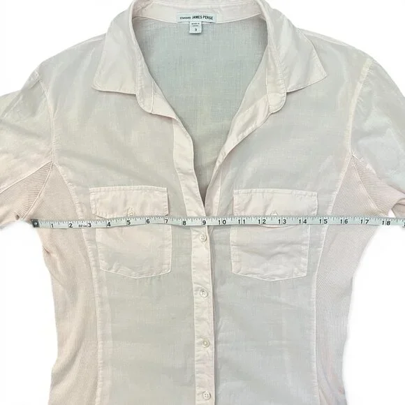 James Perse Sheer Slub Side Panel Size 3 Minimalist Quiet Luxury Casual Normcore - Picture 12 of 13